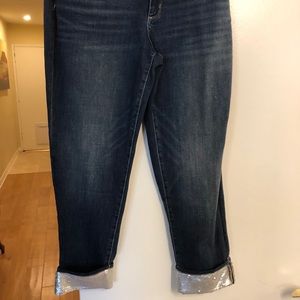 Chico’s sequin cuff jeans